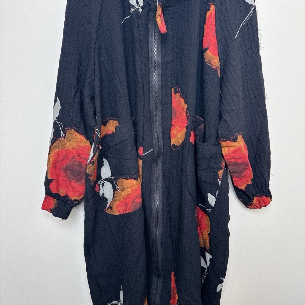 BREAD & BUTTER Womens Small Gauze Floral Oversized Lagenlook Artsy Jacket - Picture 8 of 14